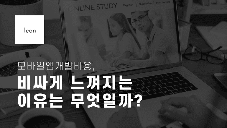모바일 앱 개발 비용이 비싸지는 이유를 안내하는 검은색 제목 배너